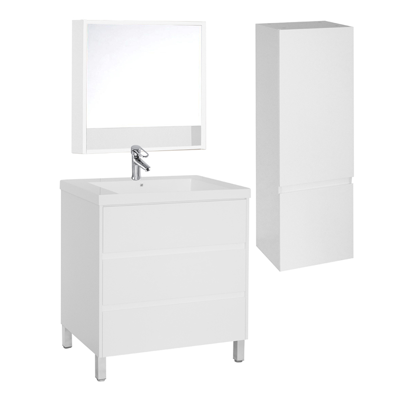 Hot Sale White 76cm Freestanding Bathroom Cabient with Ceramic Basin