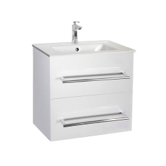 New White 610mm Wall Mounted Bathroom Furniture with Basin