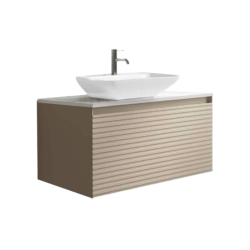 Gold 700mm Floating Vanity Unit and Sink