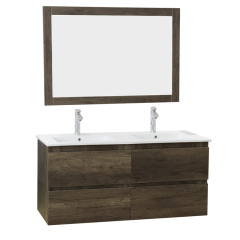 New Dark Wood 1010mm Wall Mounted Bathroom Furniture with Basin