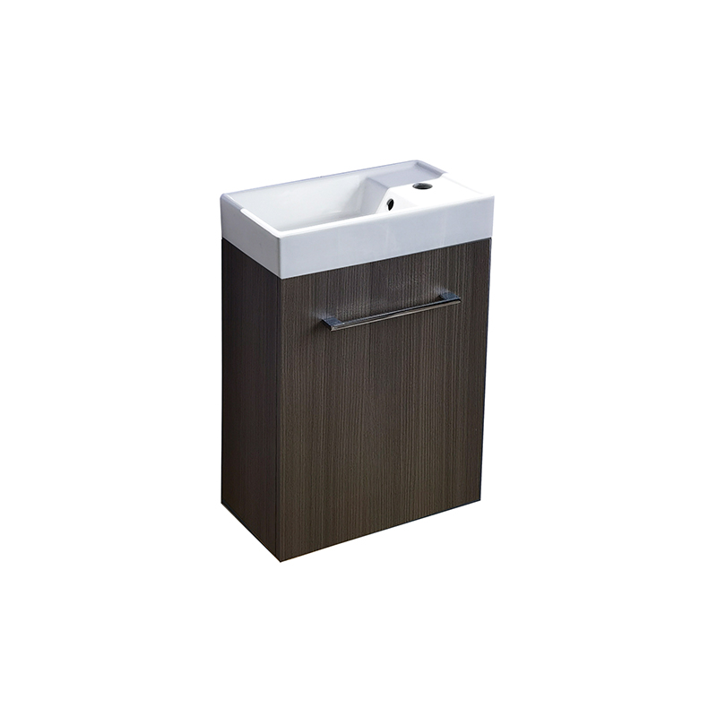 Wood 400mm Wall Mounted Bathroom Vanity with Ceramic Basin