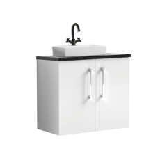 Hot Sale White 60cm Floating Bathroom Cabient with Ceramic Basin