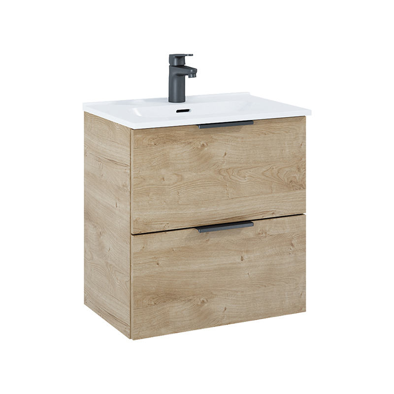 High Quality Light Wood and White 51cm Floating Bathroom Vanity with Sink
