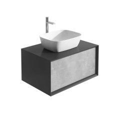 Export Grey and Black 800mm Floating Vanity Unit and Ceramic Sink