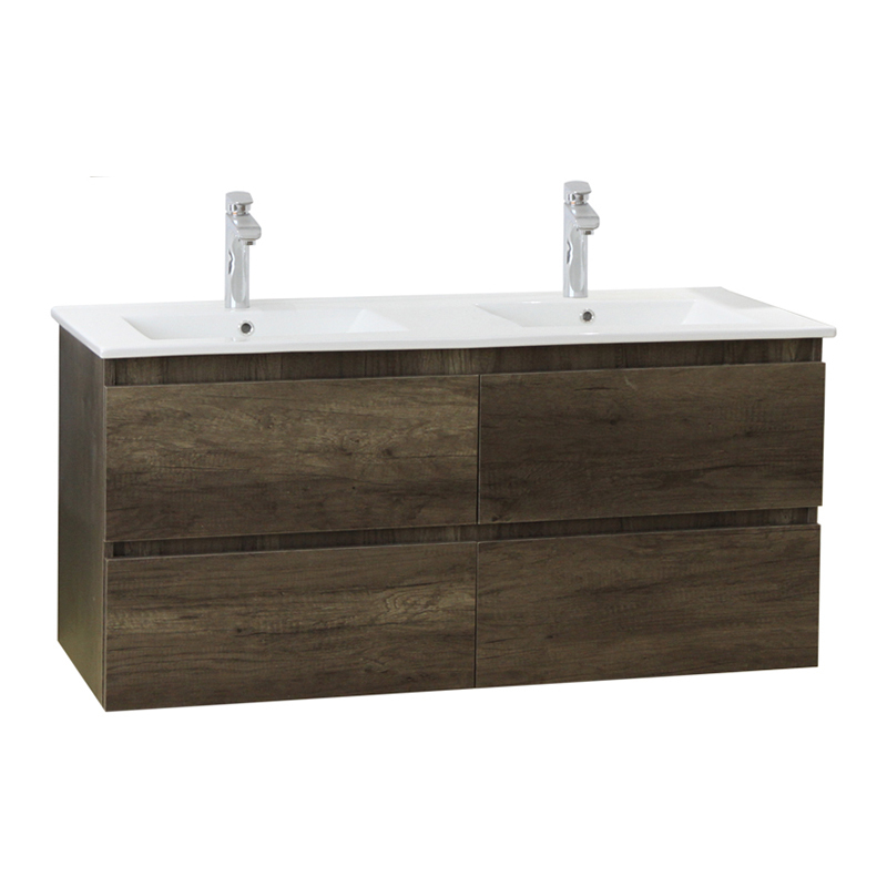 New Dark Wood 1010mm Wall Mounted Bathroom Furniture with Basin