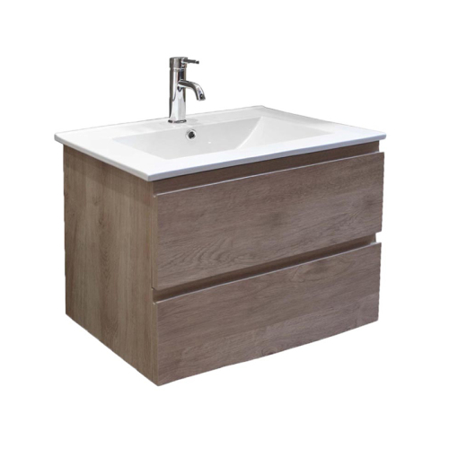 Wood 610mm Wall Mounted Bathroom Cabinet with Basin
