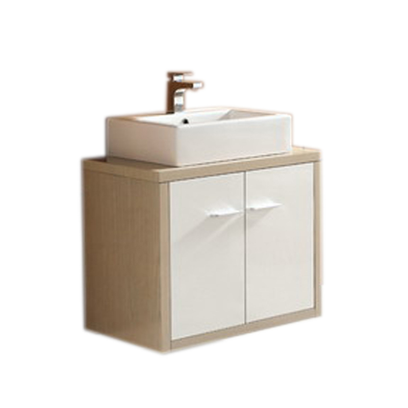 High Quality Light Wood and White 60cm Floating Bathroom Vanity with Sink