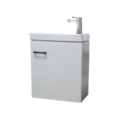 White 40.5cm Wall Mounted Bathroom Furniture Unit and Basin