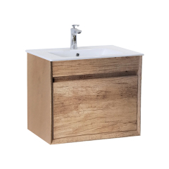 Export Wood 610mm Floating Vanity Unit and Ceramic Sink