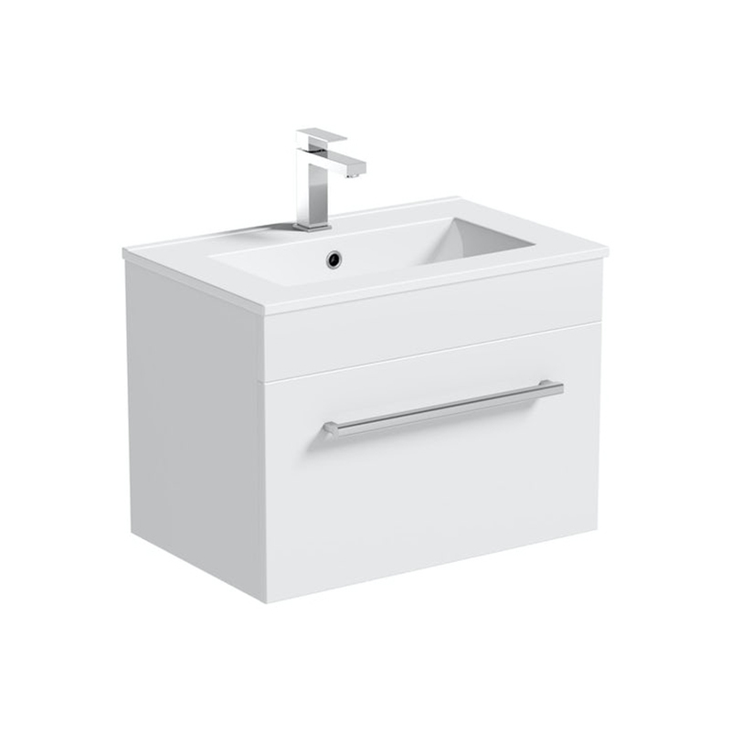 White 61cm Floating Single Sing Bathroom Vanity