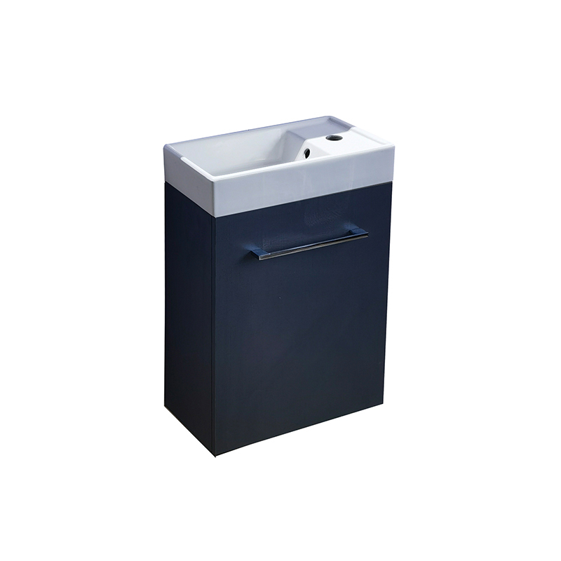 Wood 400mm Wall Mounted Bathroom Vanity with Ceramic Basin