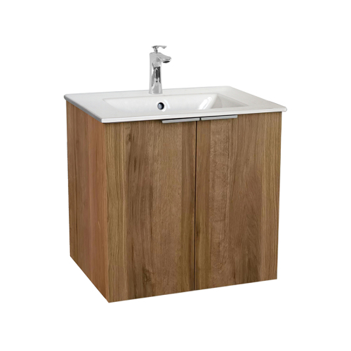Export Wood 610mm Floating Vanity Unit and Ceramic Sink