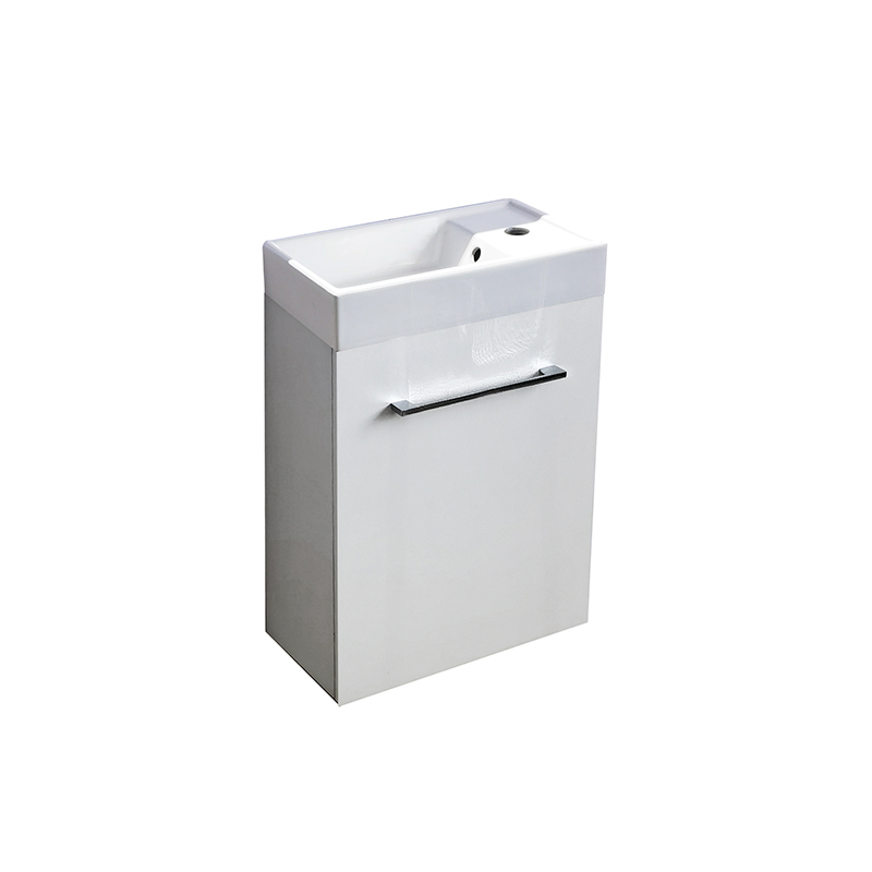 Wood 400mm Wall Mounted Bathroom Vanity with Ceramic Basin
