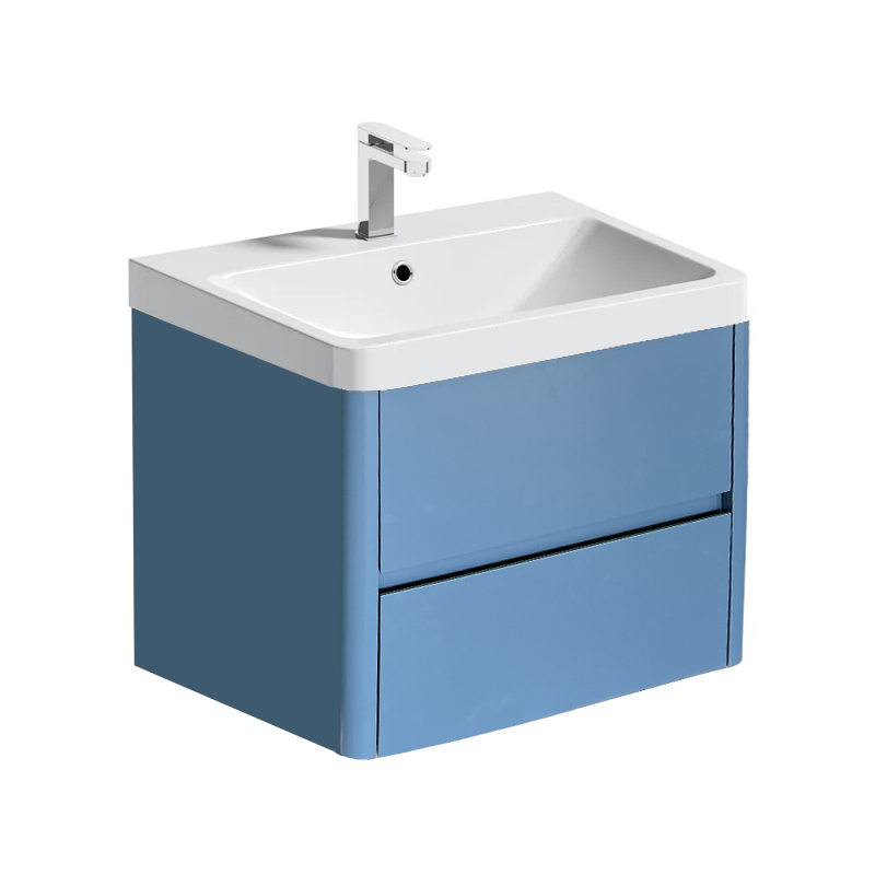 Blue 610mm Wall Mounted Bathroom Vanity with Ceramic Basin