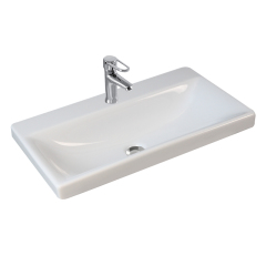 Modern White 1 tap hole Vanity Top Sink 610mm
