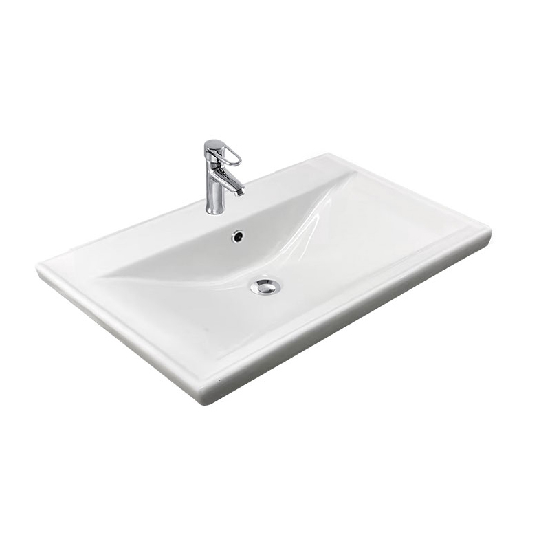 Modern White 1 tap hole Vanity Top Sink 810mm