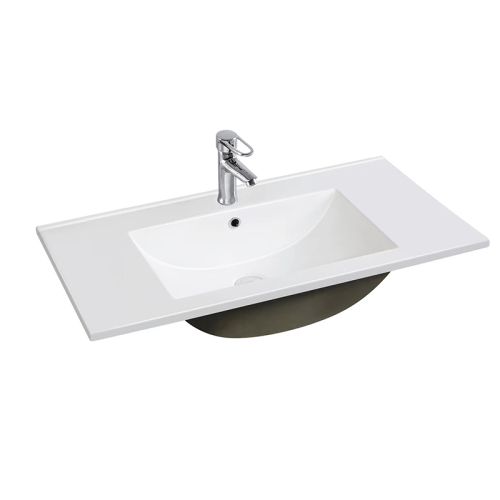 Modern Porcelain White 810mm 1 tap hole Vanity Top Basin