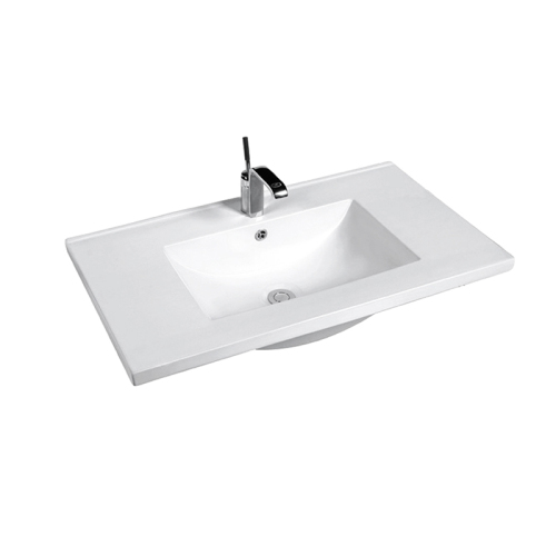 Porcelain White 1 tap hole Vanity Top Sink 760mm