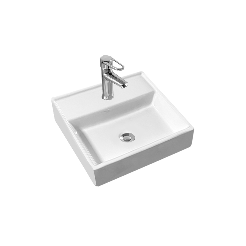 330mm White 1 tap hole Countertop Ceramic Bathroom Sink