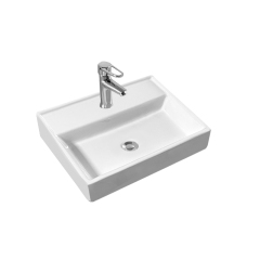 Modern White 450mm 1 tap hole Countertop Ceramic Bathroom Basin