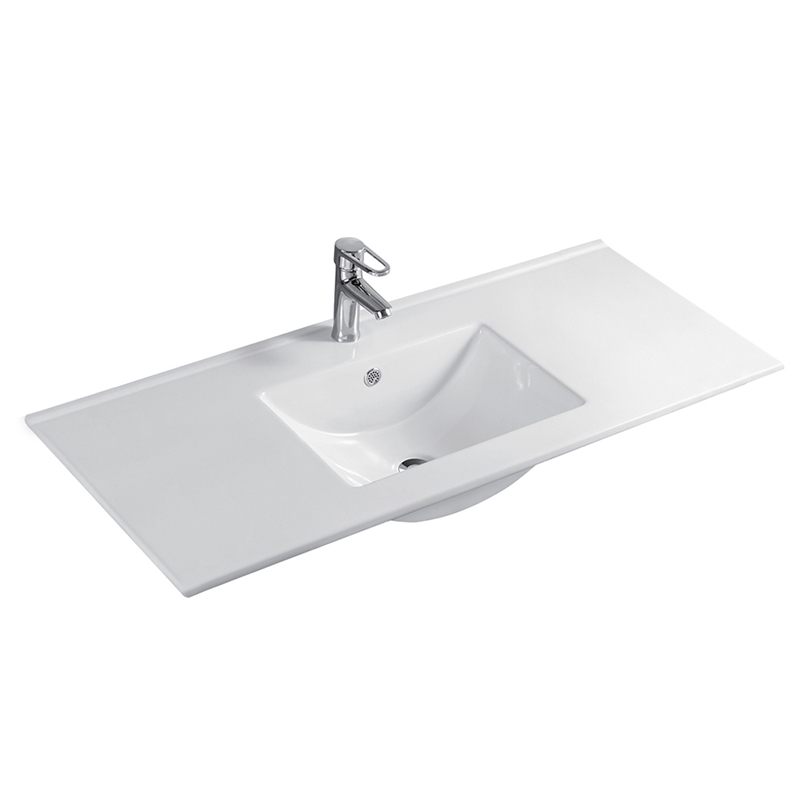 White Ceramic 1 tap hole Bathroom Basin 1010mm