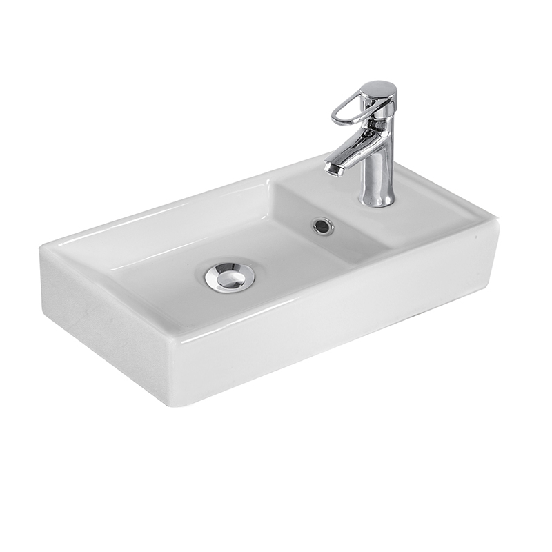 Small White Ceramic 1 tap hole Bathroom Sink 500mm