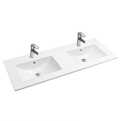 Modern White Ceramic 1 tap hole Bathroom Basin 1210mm