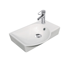 Small 450mm White Ceramic 1 Tap Hole Bathroom Sink