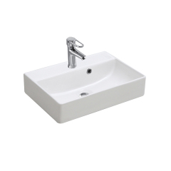 White 400mm 1 tap hole Ceramic Bathroom Sink