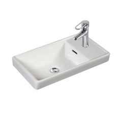 Modern White Ceramic 1 tap hole Bathroom Sink 405mm