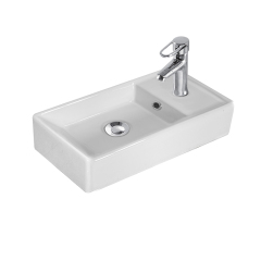 Small White Ceramic 1 Tap Hole Bathroom Sink 460mm