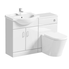 Modern Bathroom Suit White Color Bathroom Vanity Toilet Cabinet and Toilet