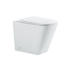 Luxury Ceramic Rimless Back to Wall WC Toilet with Soft Close Seat