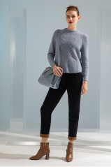 Women's round neck long-sleeved cashmere sweater