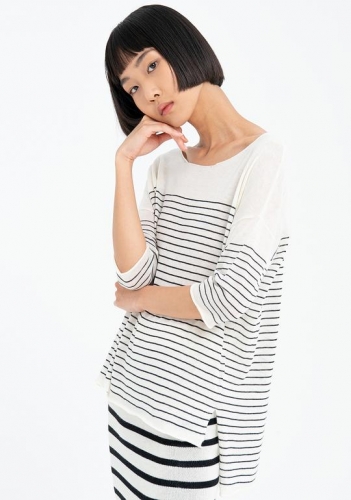 Women's long sleeve spring linen sweater