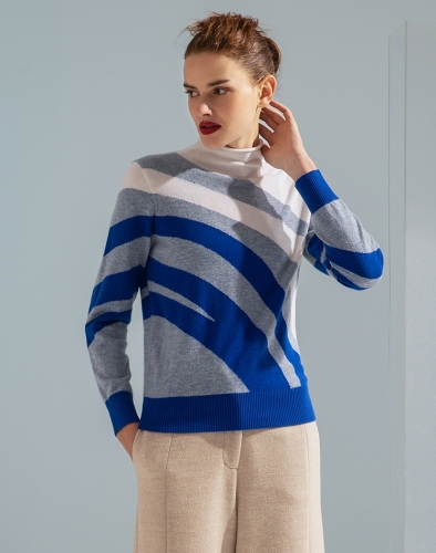 Women's Fashion Plating Color Cashmere Sweater