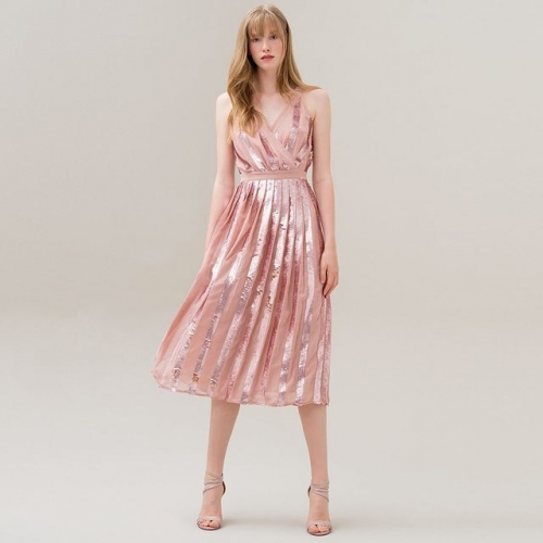 Women's 3D Ruffle Sequin Sleeveless Dress