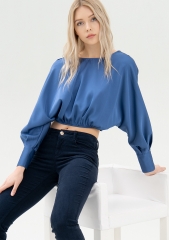 Women blouse cropped made in satin