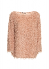 Women knitwear over fit with fur effect knit