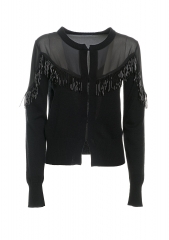 Women cardigan long sleeve fashion fringe sweater