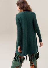 Women's cardigan Angora rabbit blend long sweater