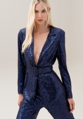 Women blazer regular fit made with shiny sequins