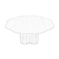 Flower-shaped Top Beige Travertine Dining Table