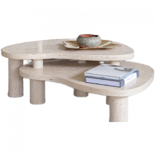 Tea Table Minimalist Travertine Coffee Table
