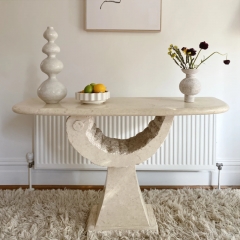 Y-shaped Travertine Dining Table Console Table