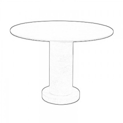 8 Person Round Stone Travertine Dining Table