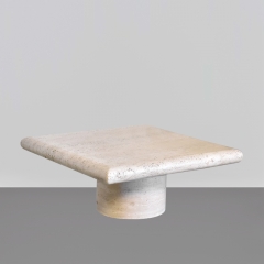 Square Travertine Side Coffee Table