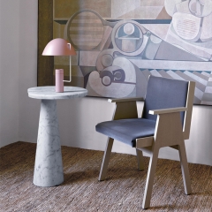 Nordic modern design natural marble black & white side table