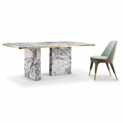 Lilac luxury marble square dinning table 200cm