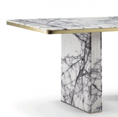 Lilac luxury marble square dinning table 200cm